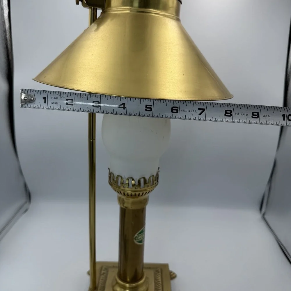 Vintage Paris/Istanbul Orient Express Brass Clawfoot Adjstble Shade Table Lamp